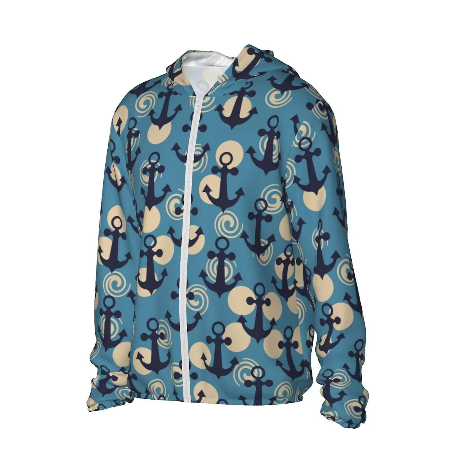 Ankers en touwen UPF 50+ Zonwerende kleding met lange mouwen, visshirt Lange mouw Ritsankers kl2961
