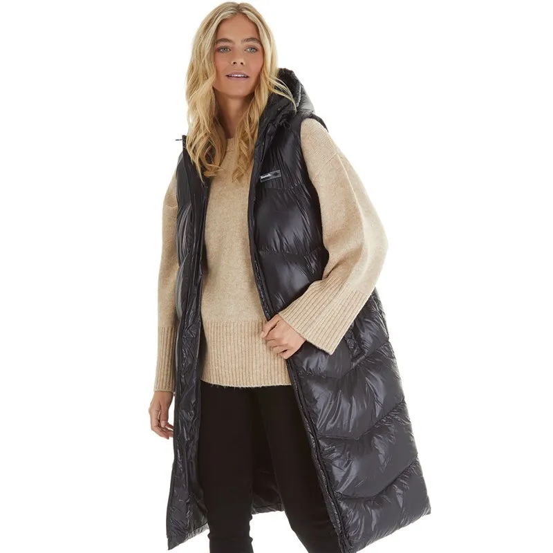 Bench Dames Saz Lange Gilet met Capuchon Zwart