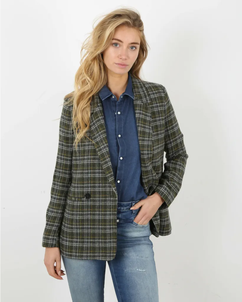 Blazer green plaid