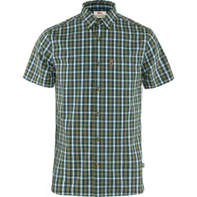 Blouse Fjallraven Men Ovik Shirt SS Green-Alpine Blue