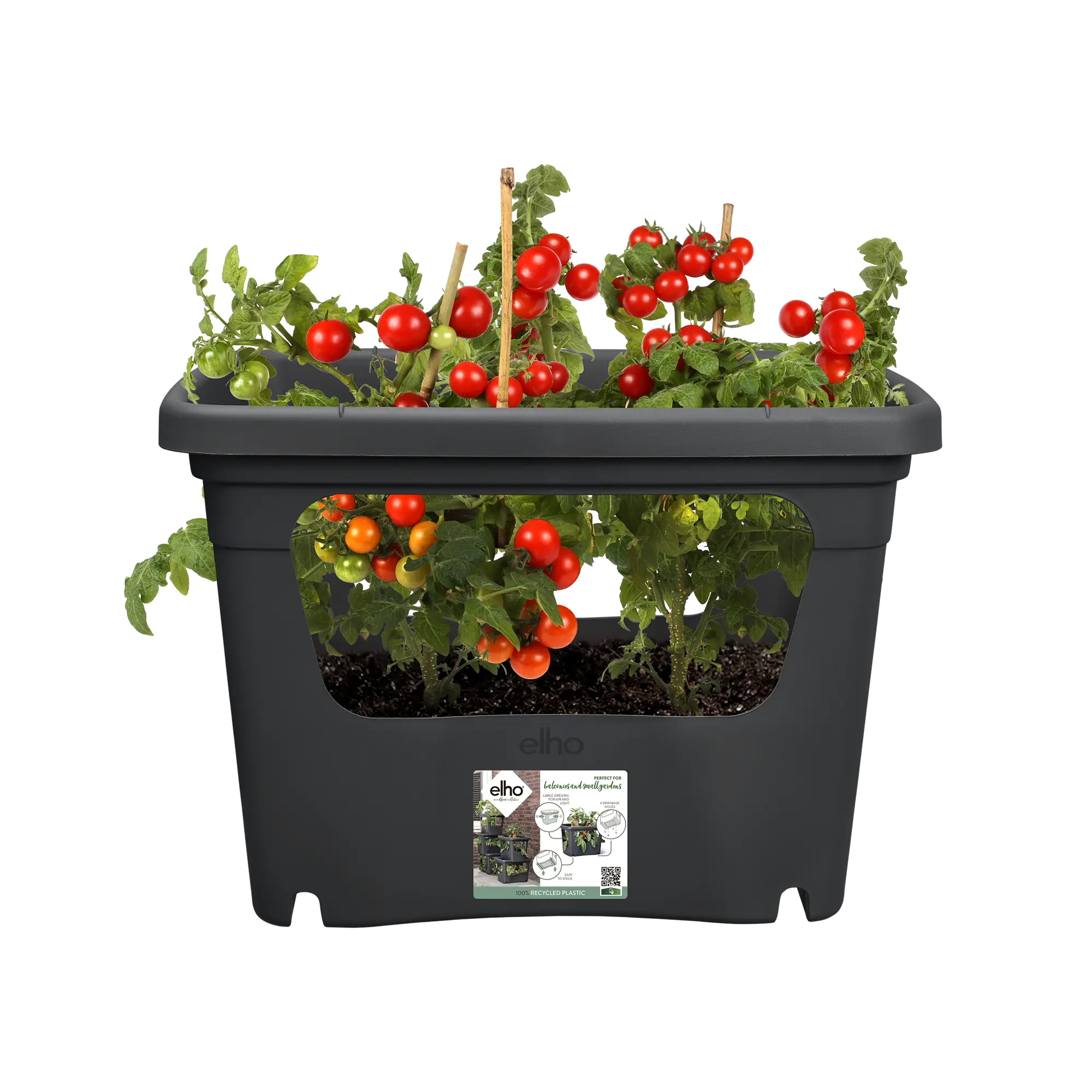 Elho Green Basics Stack & Grow Large Living Black