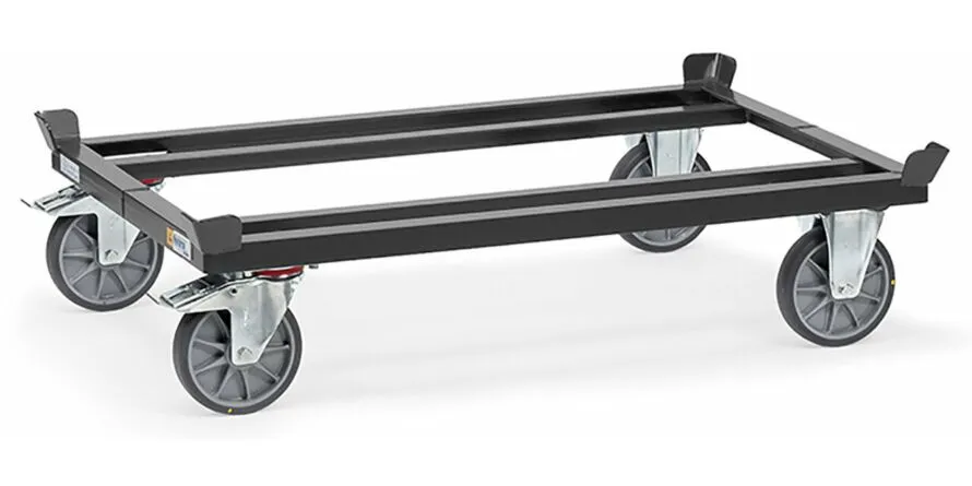 ESD-palletwagen, max. belasting 750kg, voor vlakke pallets en gaaspallets, 1210x810mm.