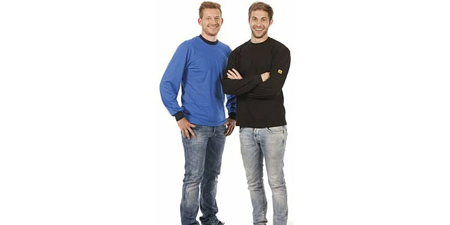 ESD T-Shirt lange mouw, blauw, uniseks, M