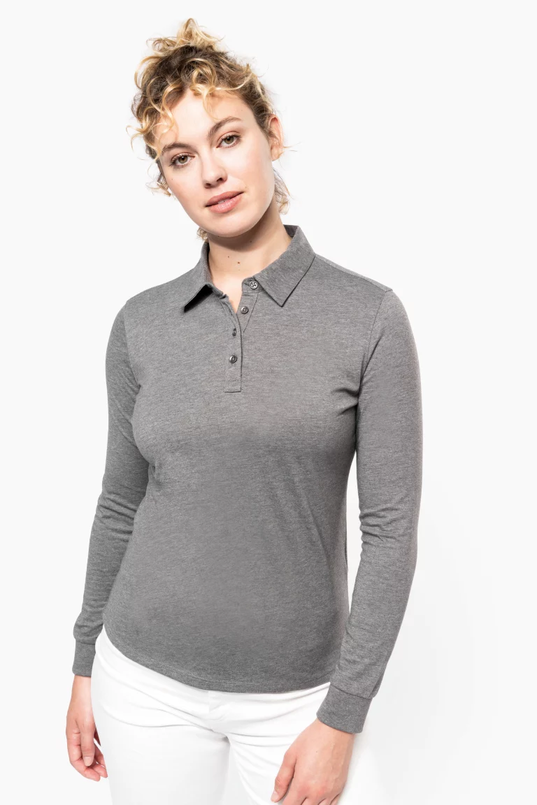 K265 – Damespolo jersey lange mouwen