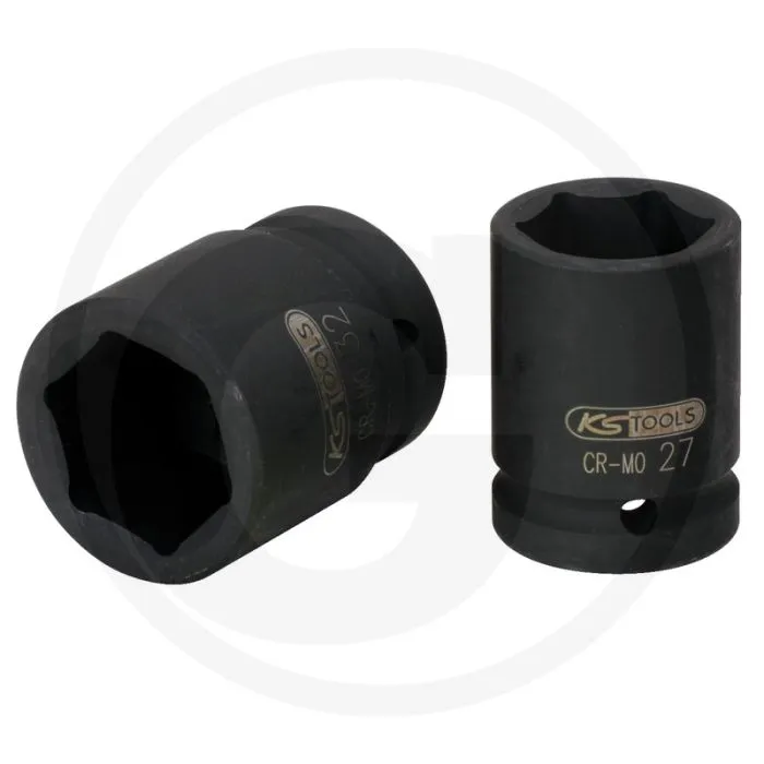 Ks tools 1” krachtdopsleutel zeskant, kort, 36 mm - max. draaimoment 1.677 nm