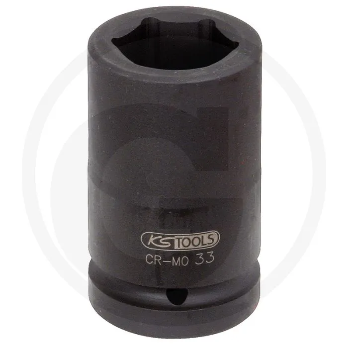 Ks tools 1" krachtdopsleutel zeskant, lang, 27 mm - max. draaimoment 1.258 nm