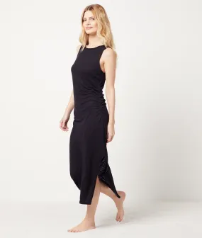 Lange jurk met split 100% linnen JOSIE NOIR 