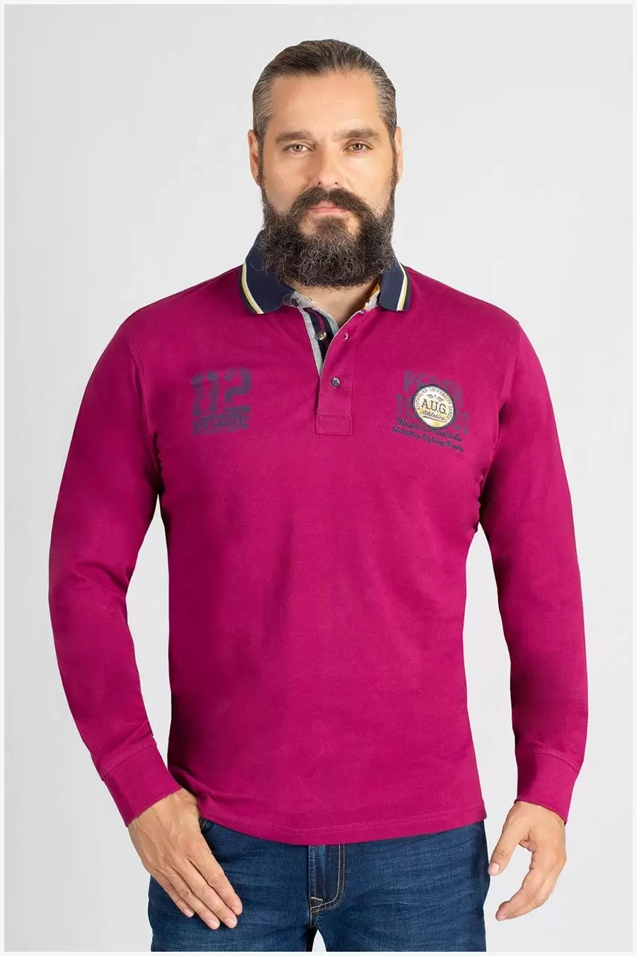 Lange mouw piqué polo van Redfield