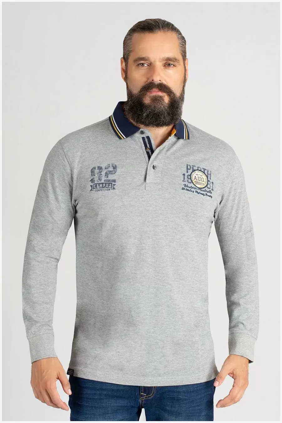 Lange mouw piqué polo van Redfield