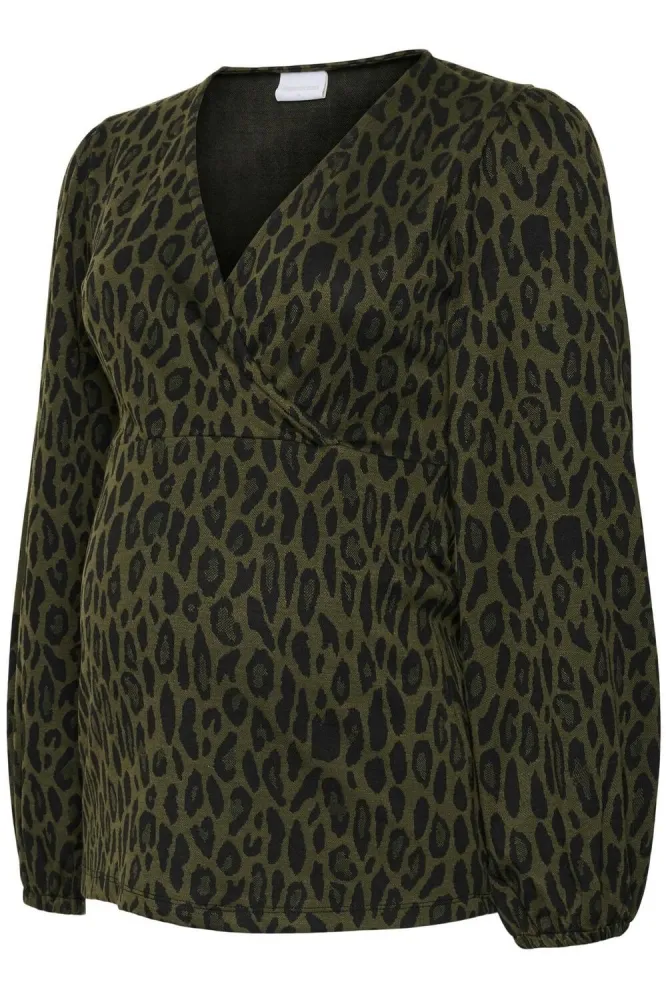 MLJOA LS JAQUARD JRS TOP 2F. 20018050 OLIVE GREEN/LEO