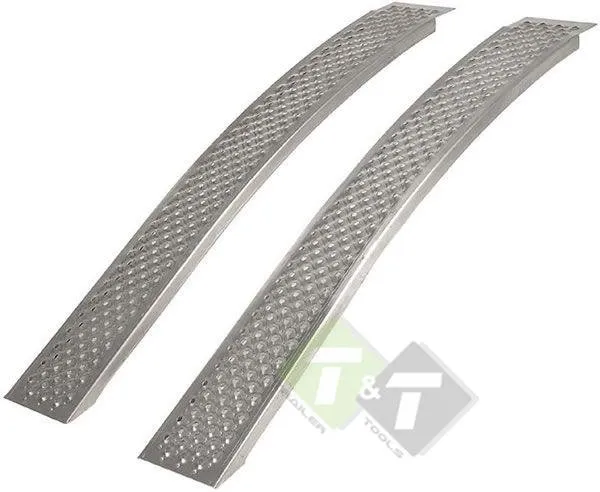 Oprijplaat 150cm, aluminium, gebogen set, max gewicht 400KG
