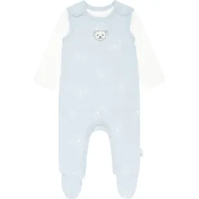 Steiff Set romper + T-shirt lange mouw GOTS - blauw
